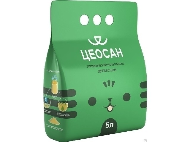 Гигиенический наполнитель ЦЕОСАН 5 л. древесный